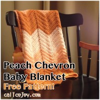 Peach Chevron Baby Blanket – Free Pattern